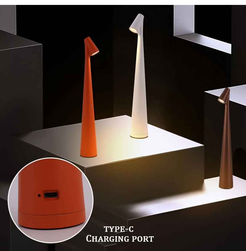 Rechargeable Touch LED Table Lamp – 3 Color Dimmable Light for Reading & Bedroom