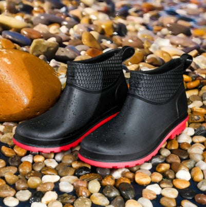 Bottes de pluie à semelle en acier, anti-écrasement et anti-perforation, type bottes en caoutchouc, chaussures aquatiques