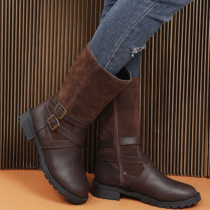 Chaussures à talon carré grande taille pour femmes – Ceinture décontractée à petit talon
