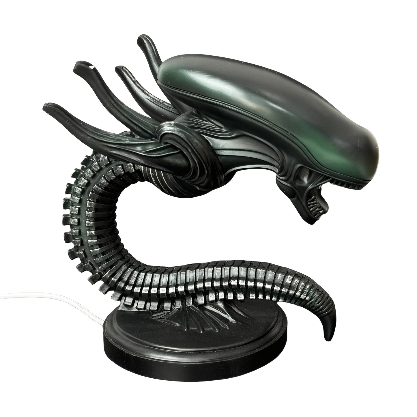 Lampe de bureau USB tête d'extraterrestre – Veilleuse de science-fiction en résine pour chambre, bureau et décoration d'Halloween