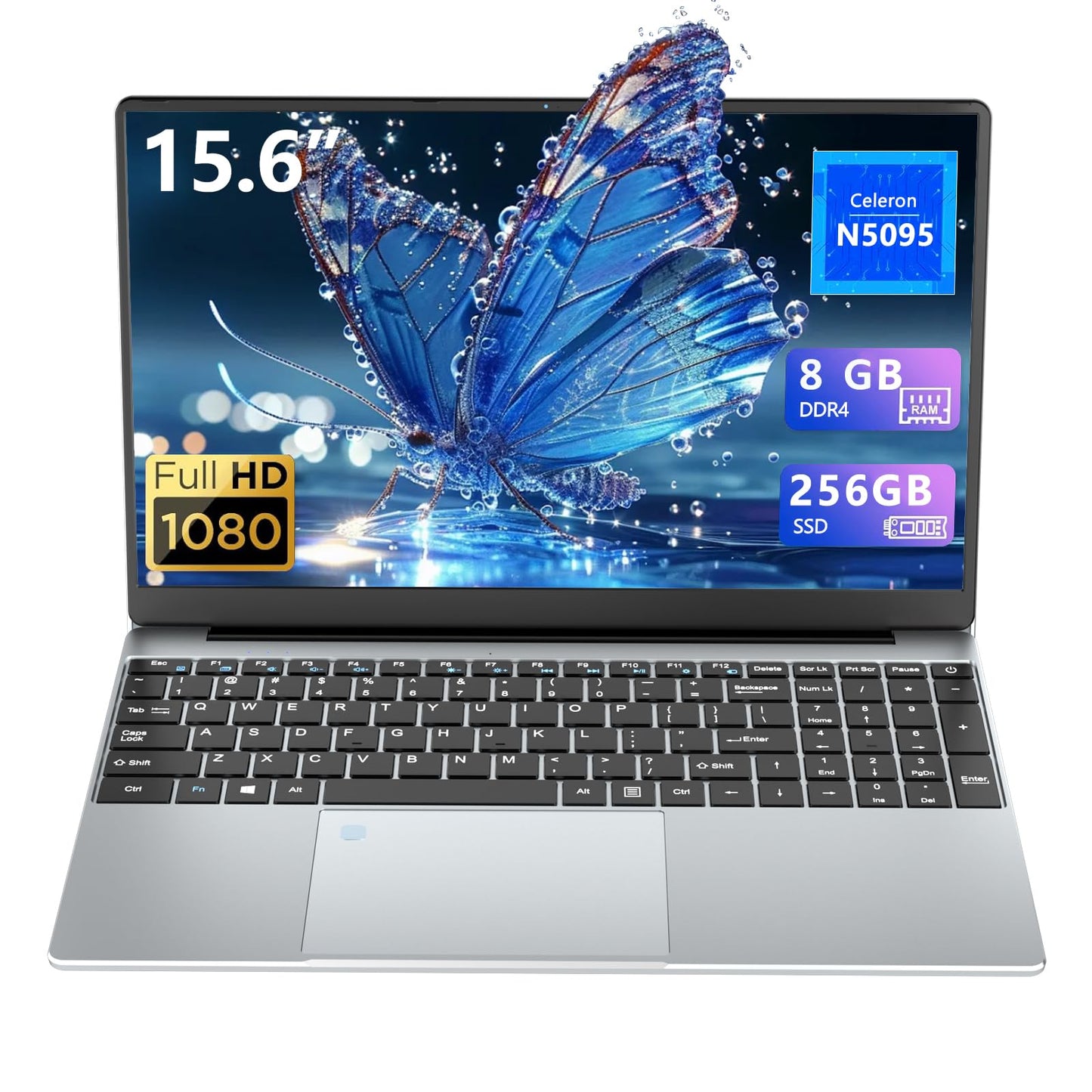 15.6" Full HD Performance Laptop – Intel N5095, 8GB RAM, 256GB SSD
