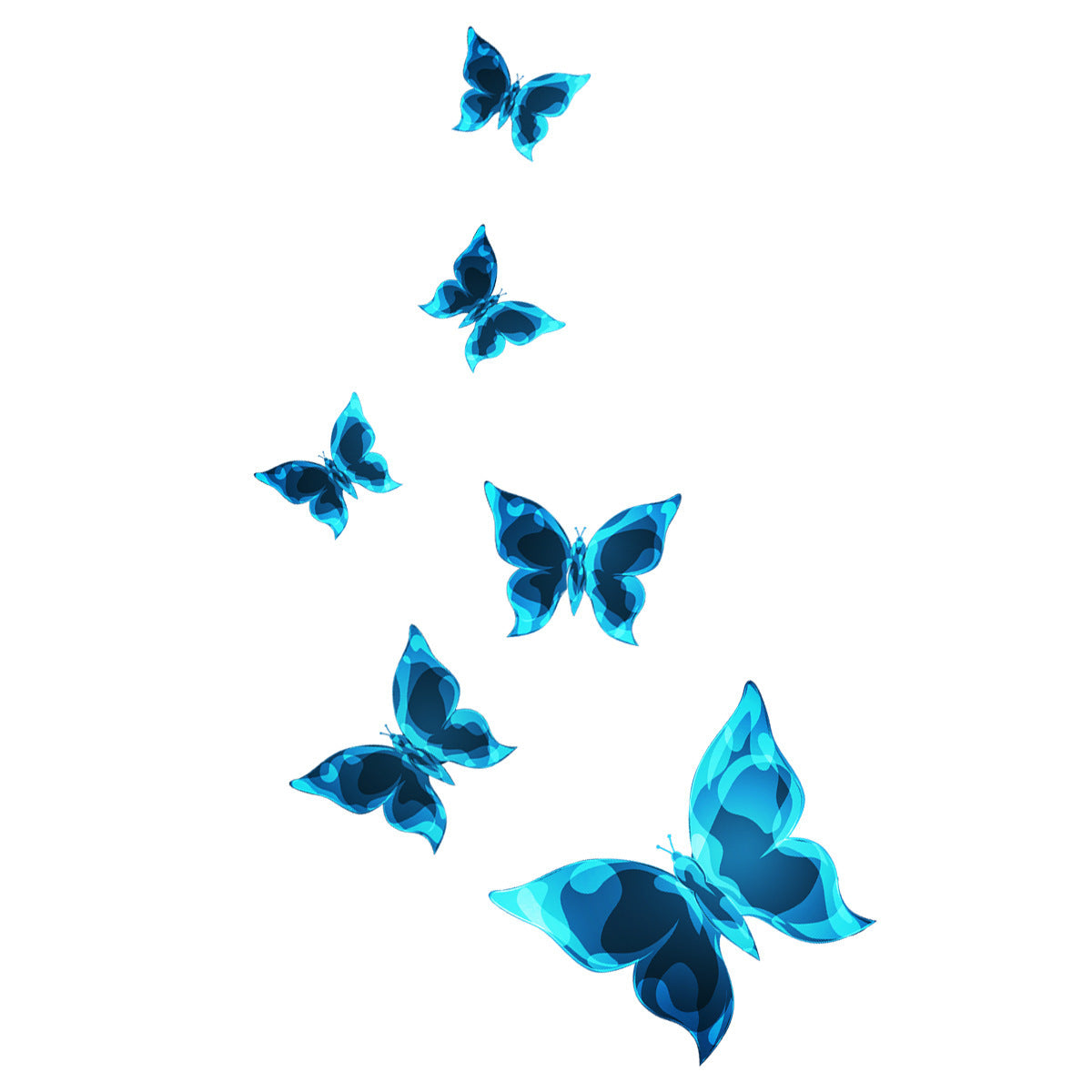 Autocollants Lumineux Petits Papillons Bleus pour Chambre à Coucher, Salon, Décoration de Maison
