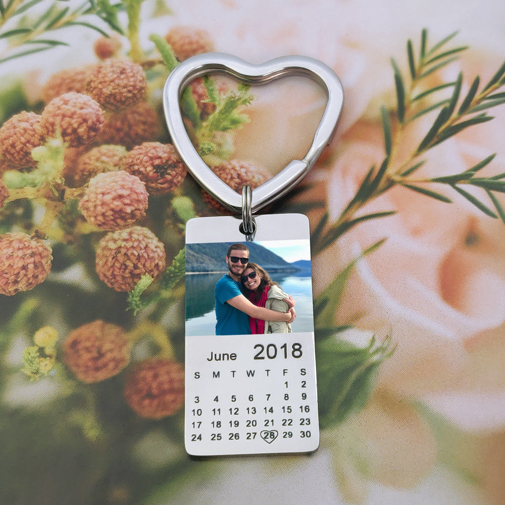 Llavero personalizado con calendario de fecha especial