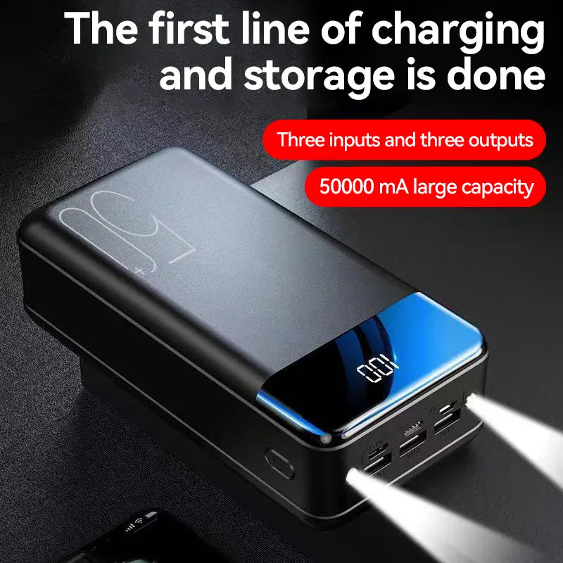 50000mAh Portable Power Bank High Capacity Fast Charging Multi-Device
