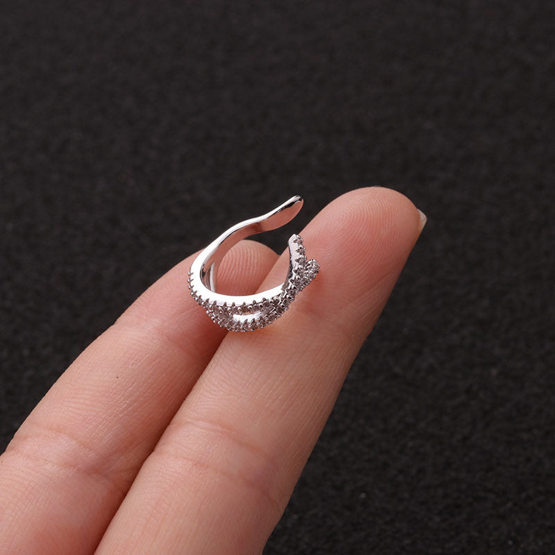 Clip d'oreille anti-douleur micro-incrusté pour femmes à la mode