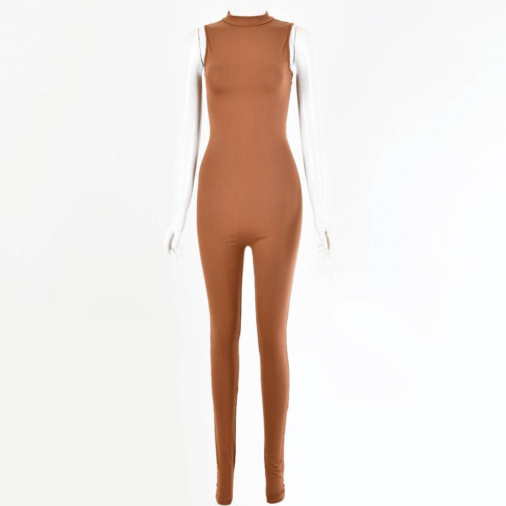Nouvelle Collection Automne-Hiver, Combinaison Femme Sexy Moulante Sans Manches Style Européen et Américain