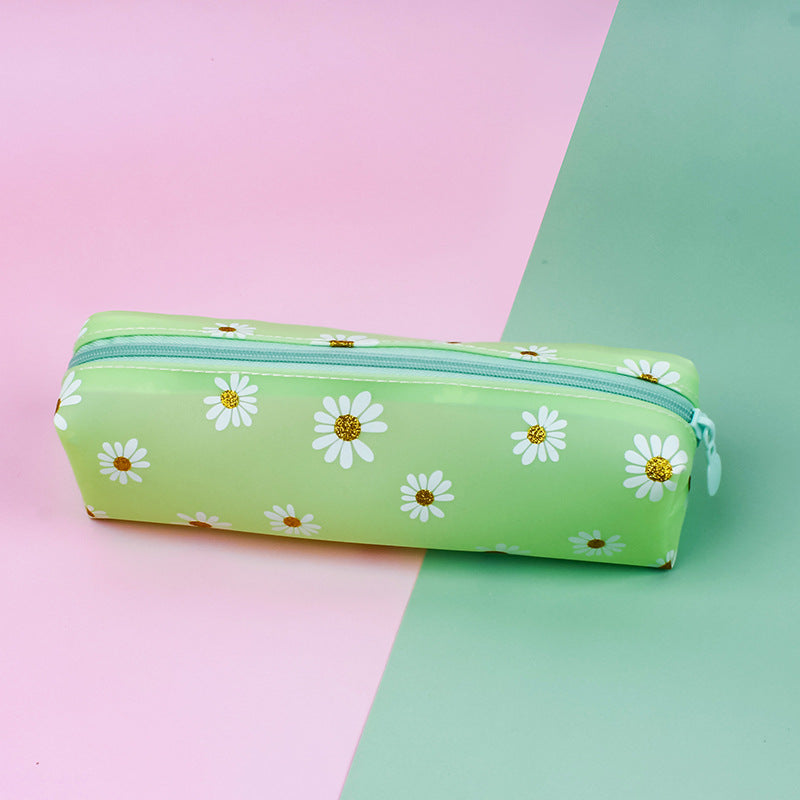 Bolsa de almacenamiento transparente de cosméticos Daisy para niña Tpv Estuche para lápices de estudiante