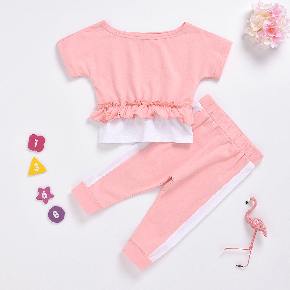 Ensemble pantalon couture avec haut à grande encolure pour filles fashion