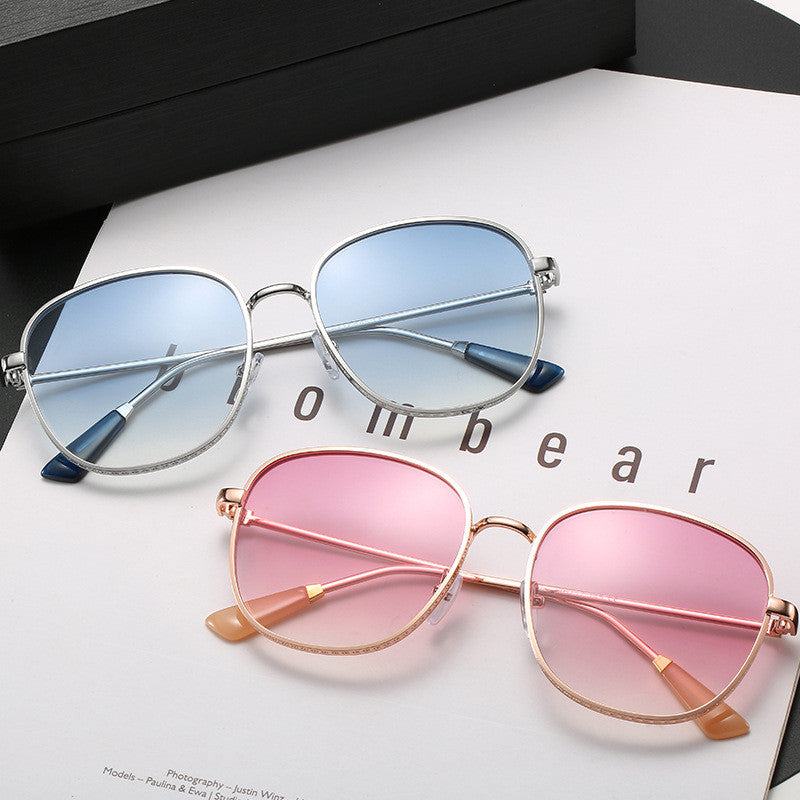 Lunettes de soleil personnalisées Mode Métal Épaisses Gravées