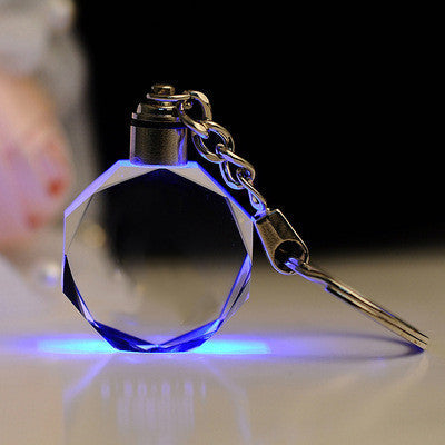 Llavero de cristal K9 con LED intermitente, marco de fotos familiar tallado personalizado, regalos de recuerdo, joyería, llavero de cristal