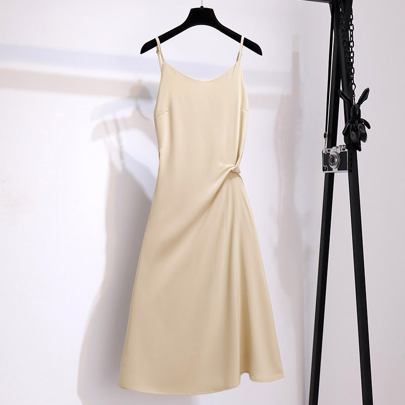 Vestido de tirantes verde aguacate de diseño de mujer para verano