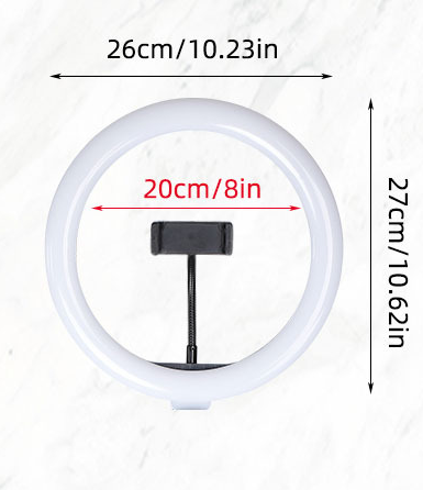 Luz de Anillo de Belleza con Relleno en Vivo de 10 Pulgadas y 26 cm
