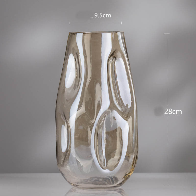 Jarrón de cristal esmaltado, creativo, sencillo e irregular