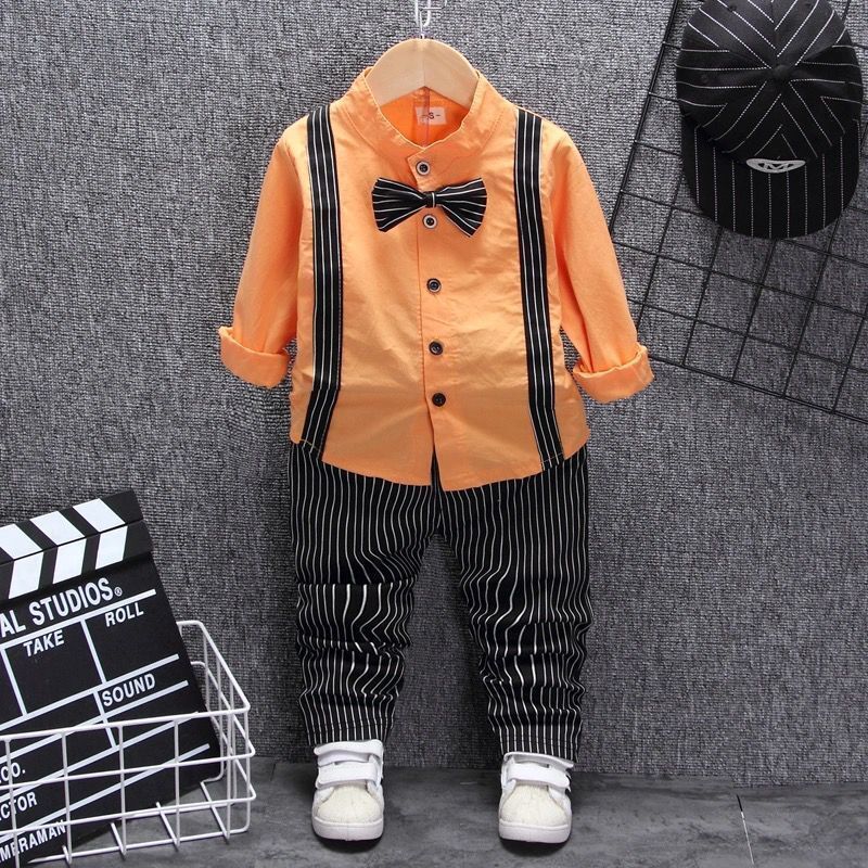 Boys Bib Two-piece Children Apparel