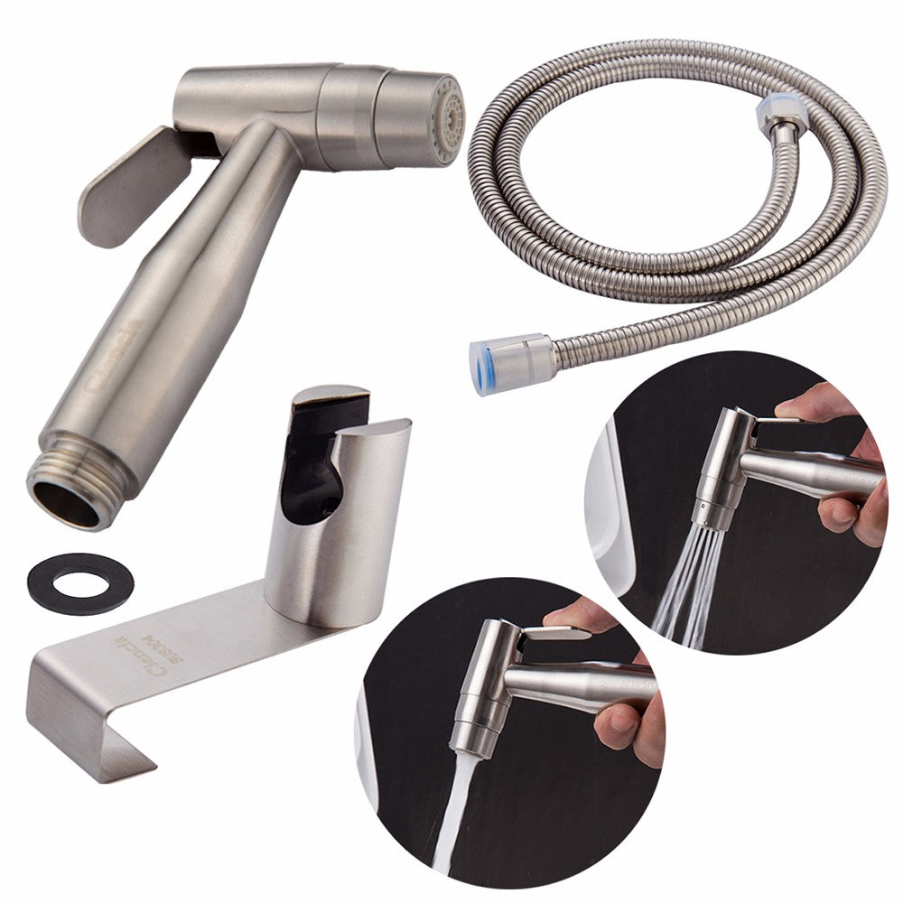 Envío gratuito Pulverizador rociador de bidé de mano de acero inoxidable SUS304 para baño que transforma el inodoro en un bidé pulverizador