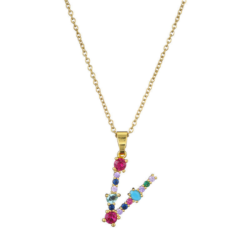 COLLIER LETTRE PIERRE PRÉCIEUSE
