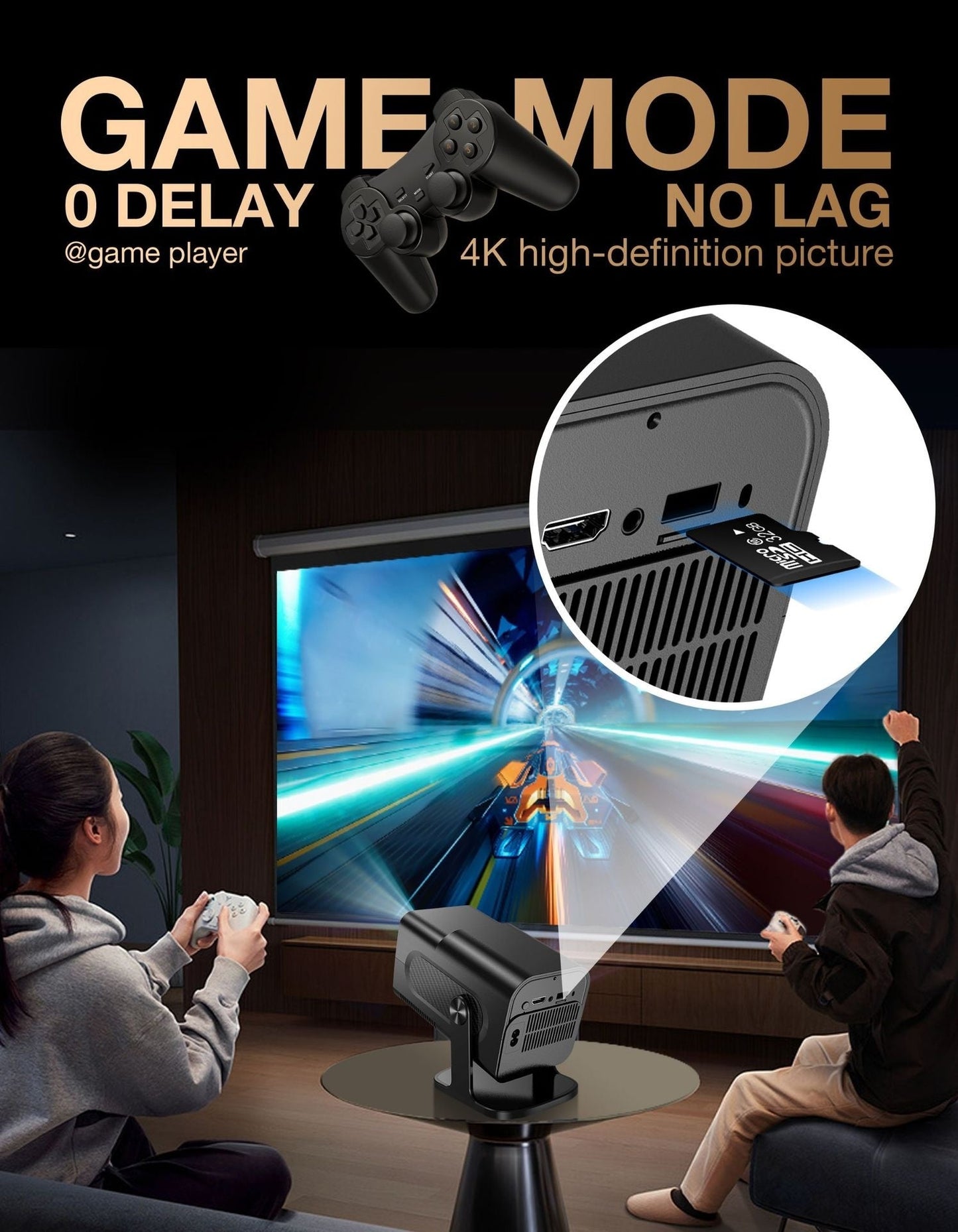 Consola de juegos proyector Android portátil para el hogar