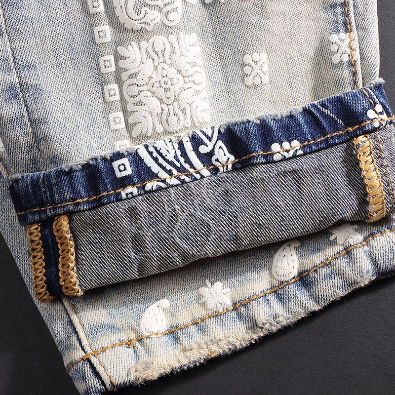 Nouveau Jean Slim Déchiré Gris Printemps pour Homme