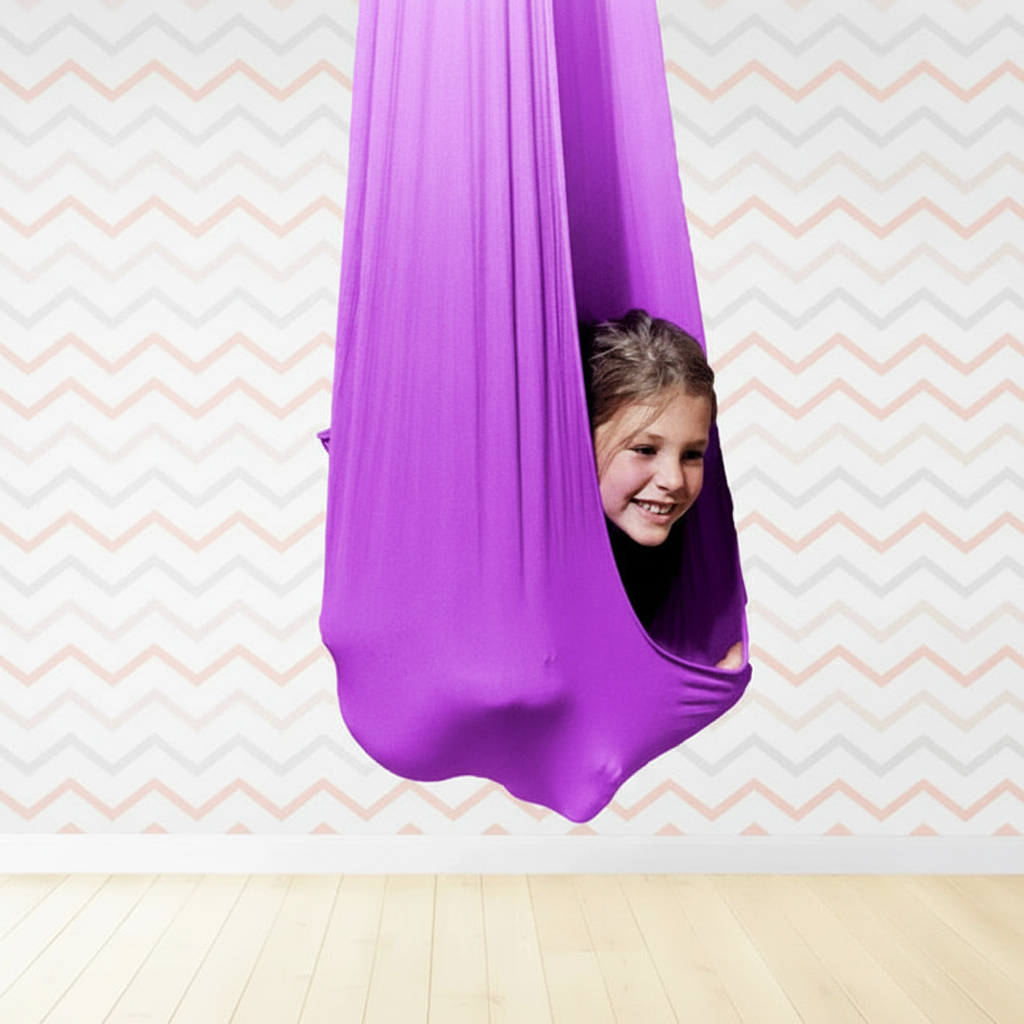 Kids Indoor Sensory Swing Hammock Chair Hanging Cocoon Seat for Playroom