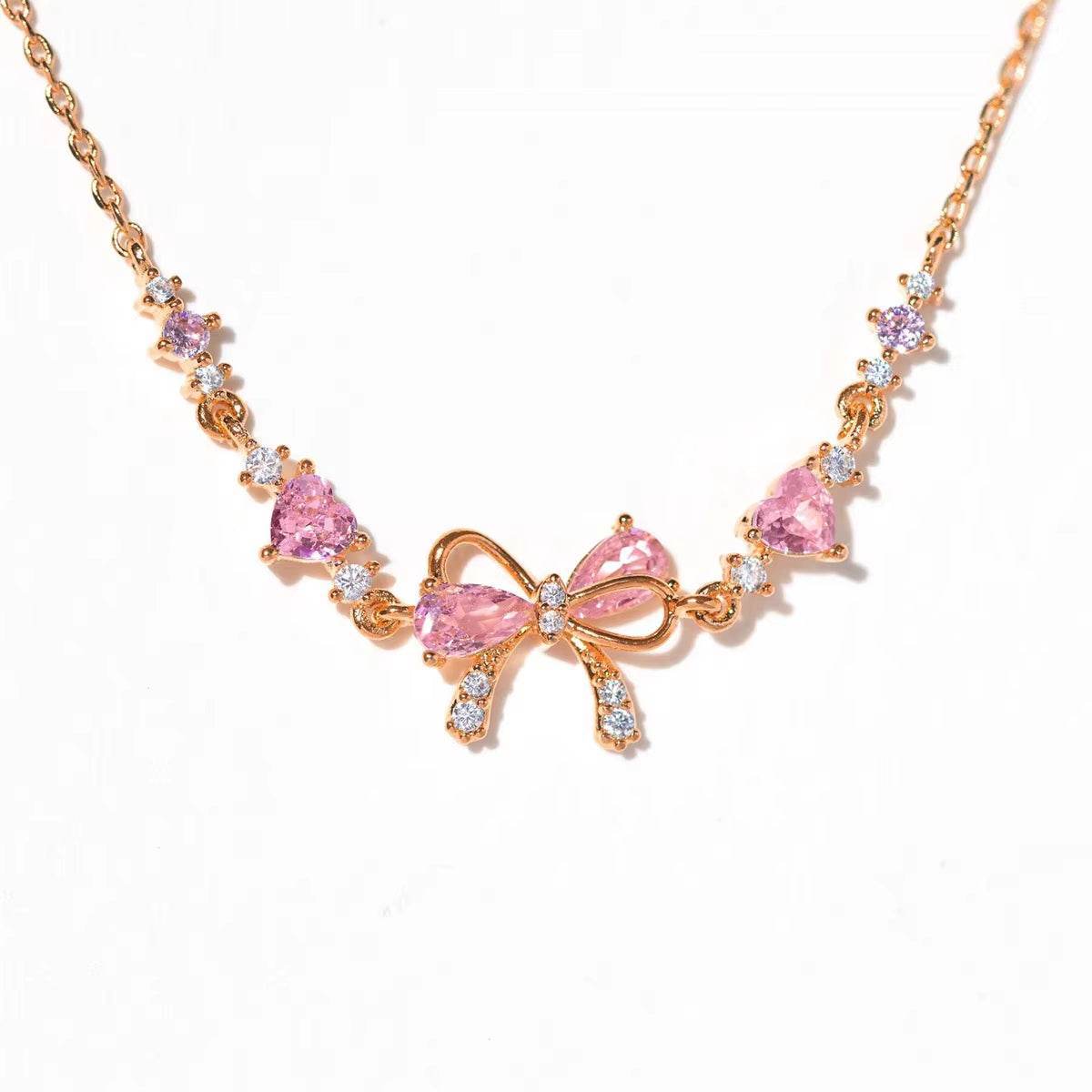 Elegant Zircon Bow Chain Bracelet – Stylish Gift for Women & Girls
