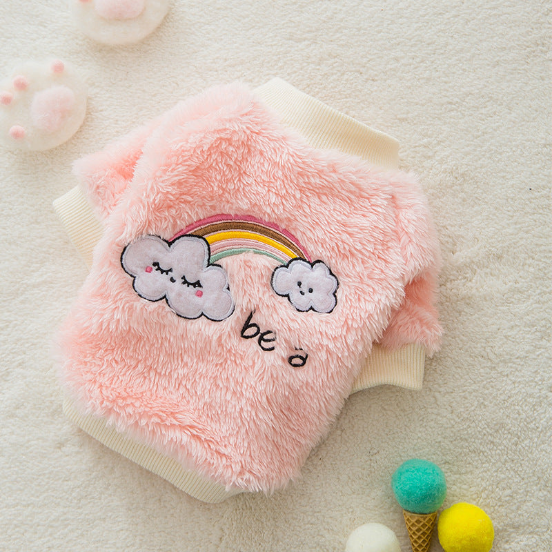 Polaire corail chaude en hiver, jolis vêtements pour chien Teddy, ours d'hiver, petits vêtements d'automne et d'hiver pour chien et chat