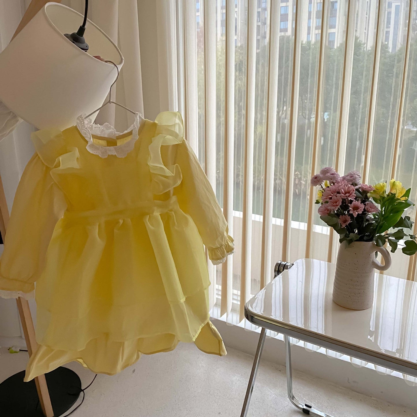 Robe de princesse en organza à volants pour filles