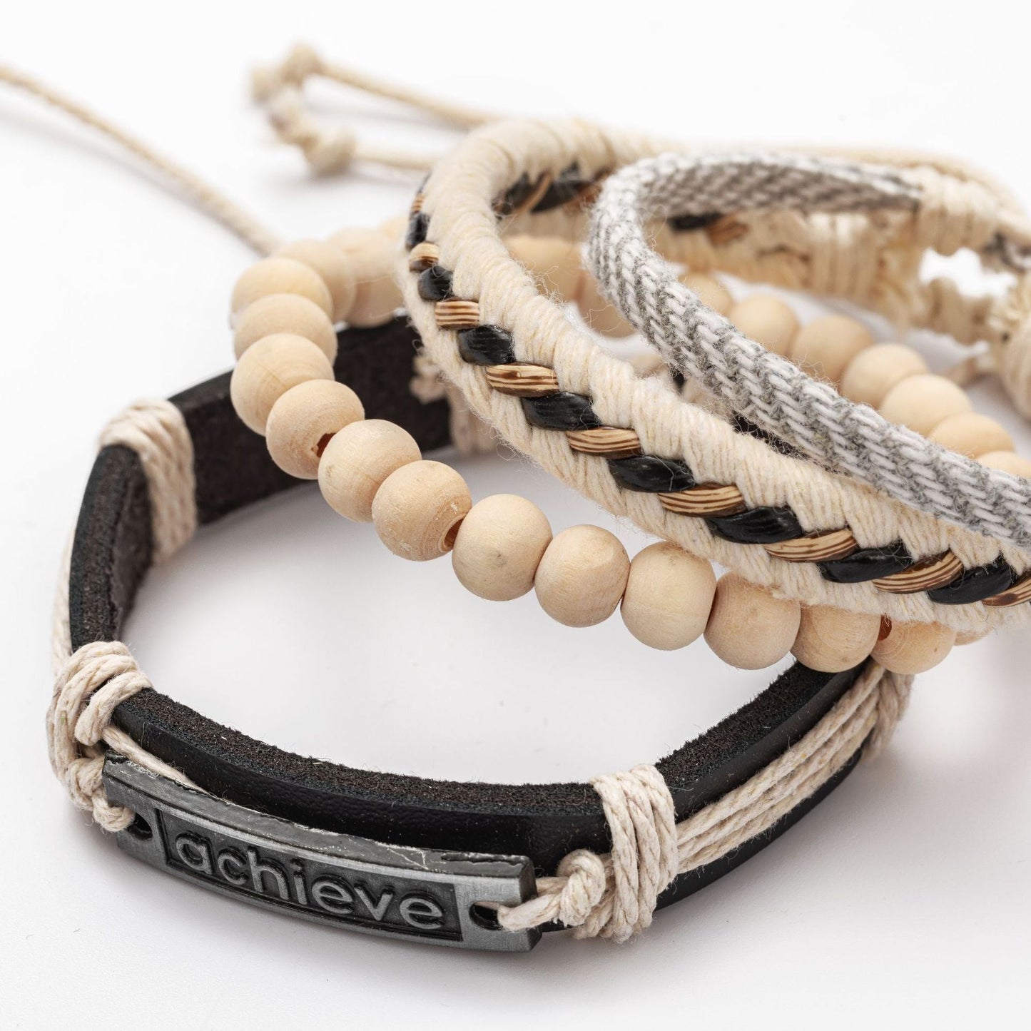 Bracelet quatre pièces personnalisé alphabet mode pour hommes et femmes