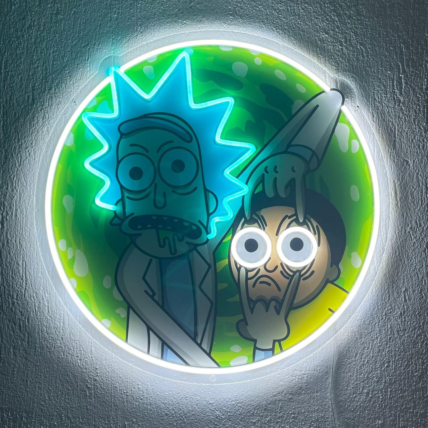 Letrero de neón de Rick y Morty, neón con impresión UV, decoración de pared de Rick y Morty, letrero de neón con impresión UV