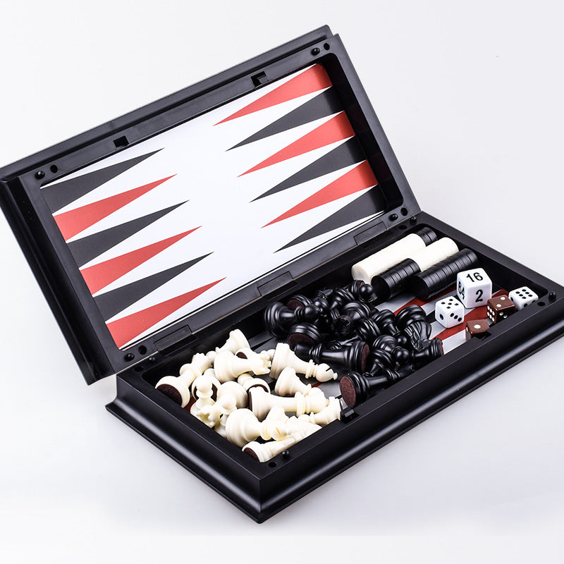 Ajedrez, Damas y Backgammon Magnéticos Tres en Uno