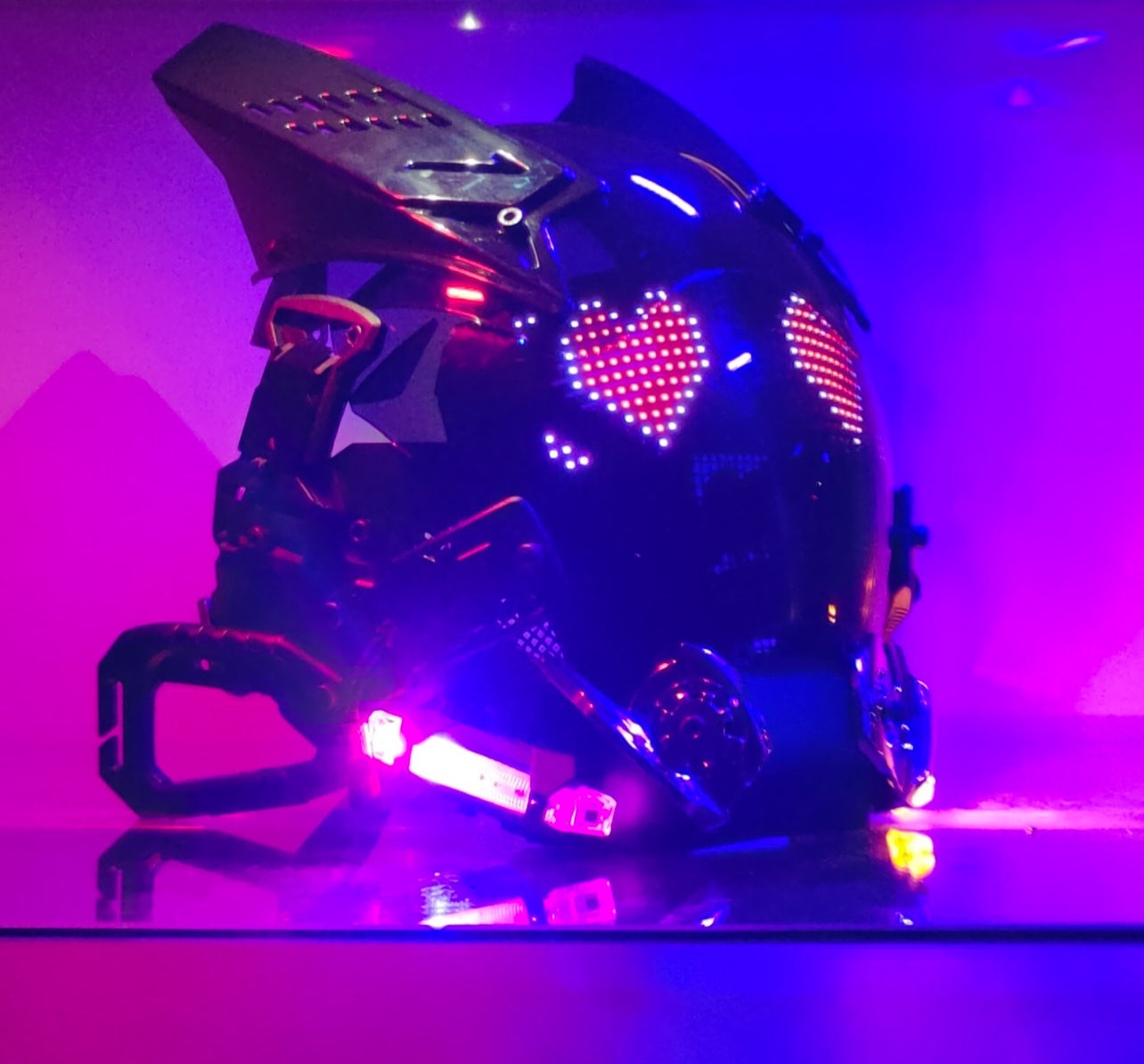 Luminous Helmet Mask – LED Tech Sense Cyberpunk