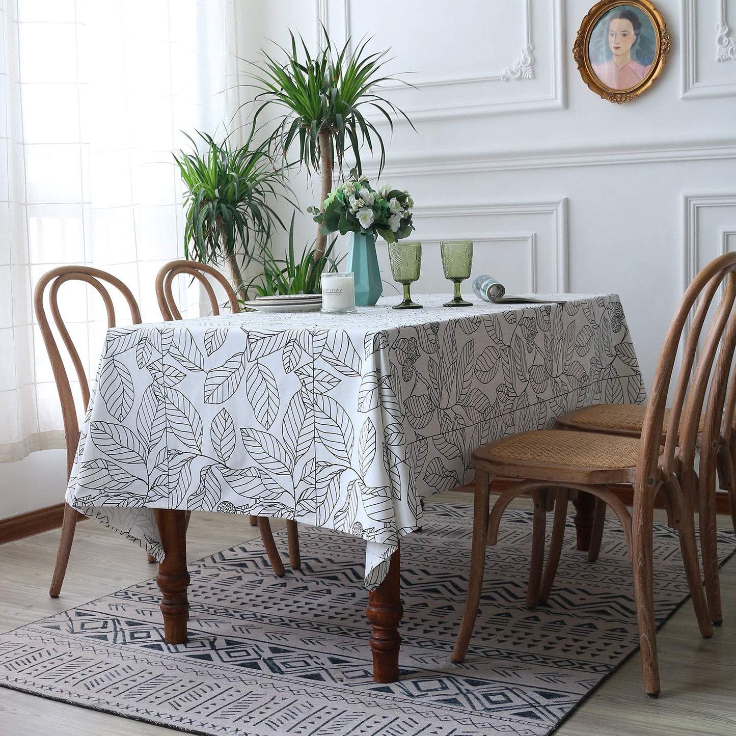 Mantel sencillo estampado para mesa de centro o comedor