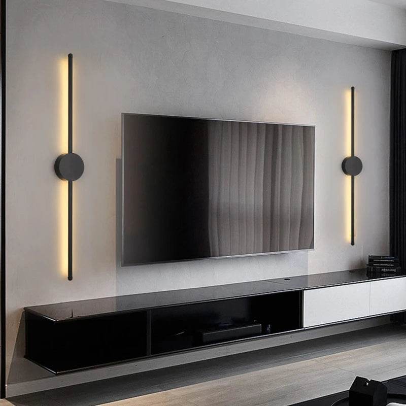 60cm Wall Light Modern Long LED Light Black – Sleek Indoor Lighting Fixture