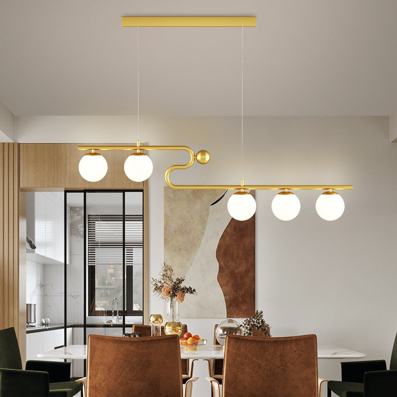 Lámpara de araña de techo rectangular, sencilla, moderna y creativa, para mesa de comedor, modelo Starry