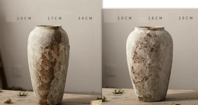 Jarrón de cerámica hidropónico moteado, estilo antiguo, chino y japonés, silencioso, para decoración de pasillo, mueble de TV y arreglos florales