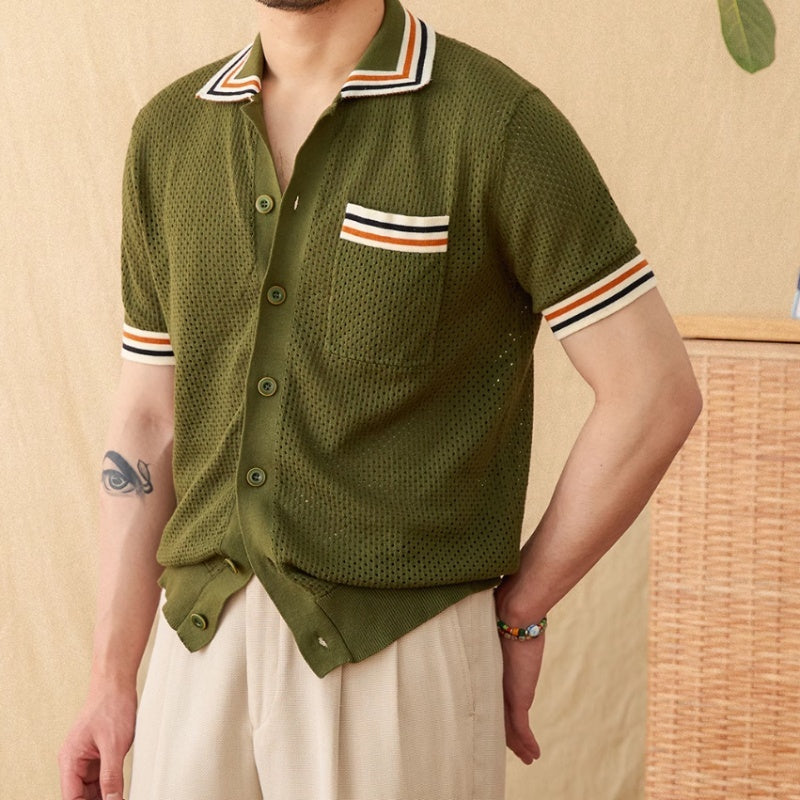 Refreshing Vacation Casual Pure Cotton Hollow Short Sleeve