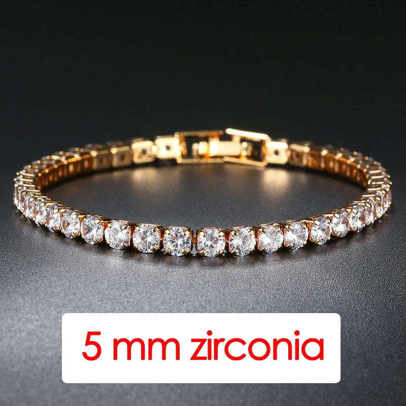 Iced Out Tennis Bracelet | Unisex Silver Chain Jewelry