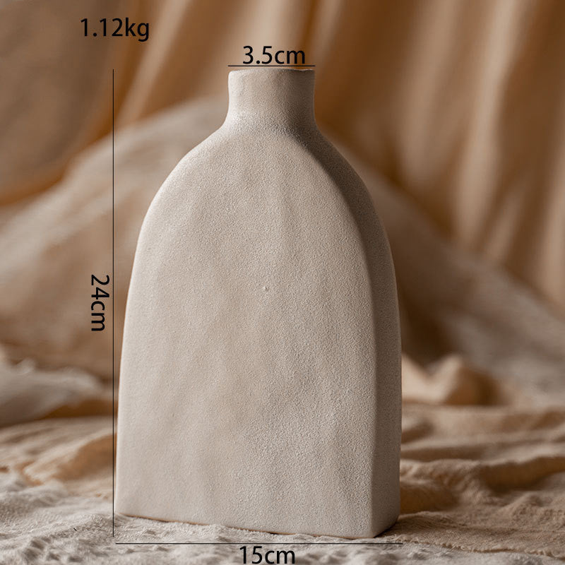 Jarrón de Cerámica Sencillo de Estilo Solitario Creativo, Arreglo Floral Seco para Sala de Estar, Mesa de Comedor, Dormitorio, Decoración de Macetas de Arcilla