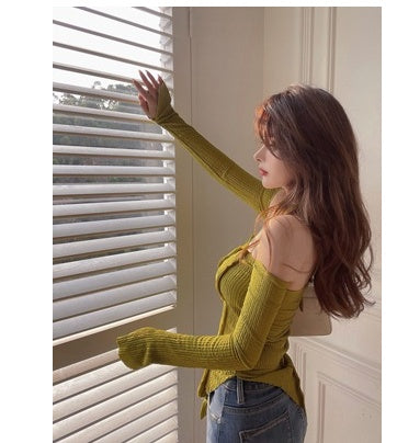 Women's One-Shoulder Knit Top