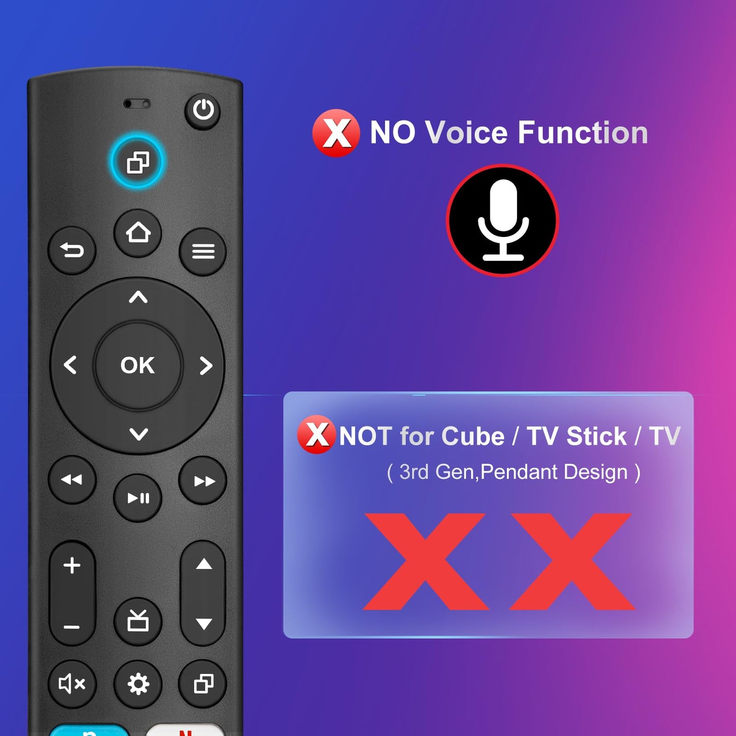 Universal TV Remote Control - Compatible with Samsung Insignia Toshiba TCL Vizio Pioneer Roku