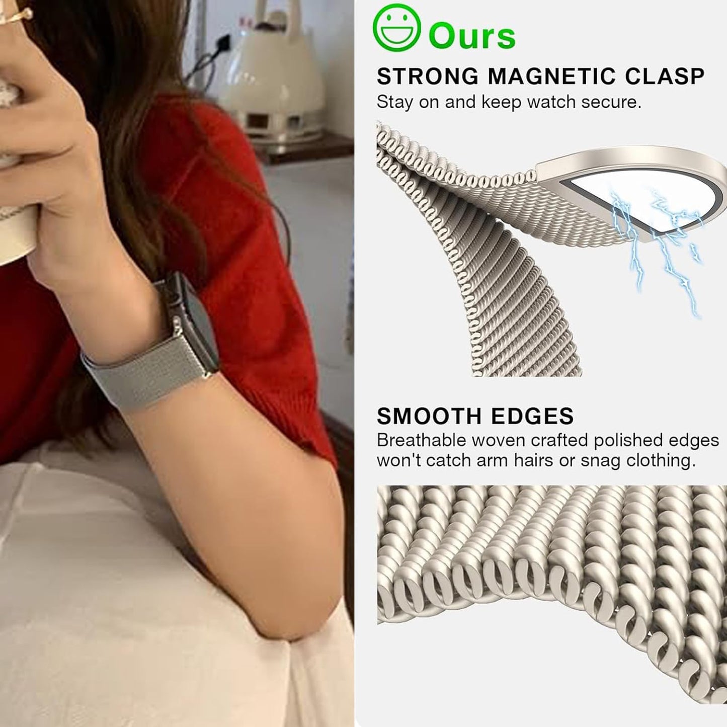 Milanese Loop Apple Watch Bands 49Mm 46Mm 45Mm 44Mm 42Mm 38/40/41Mm Men Women;Me