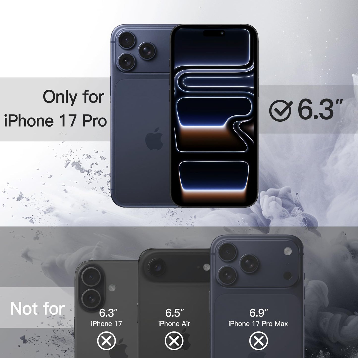 For Iphone 17 Pro 6.3-Inch, Shockproof Phone Bumper Cover, Solid Color Matte Tpu