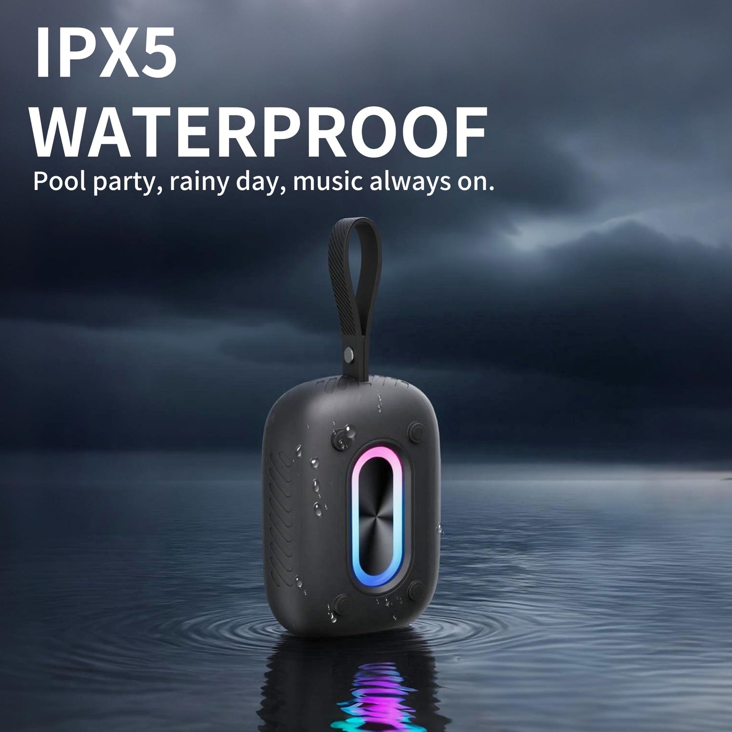 Waterproof Bluetooth 5.3 Speaker — Portable HD Sound for Shower, Pool, Beach & K