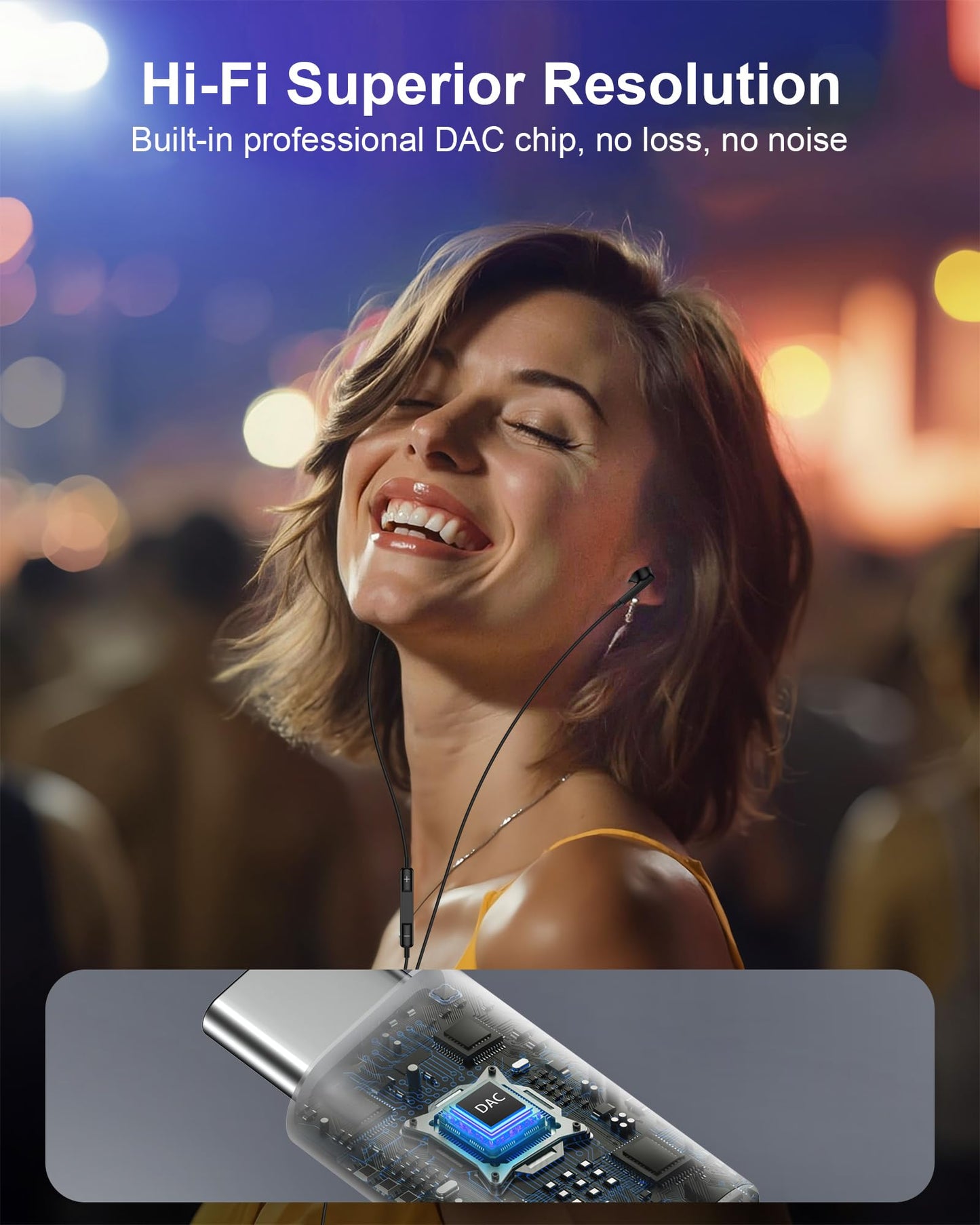 Écouteurs filaires USB-C avec micro - Écouteurs Type-C pour iPhone 17 16 15 et Samsung Galaxy