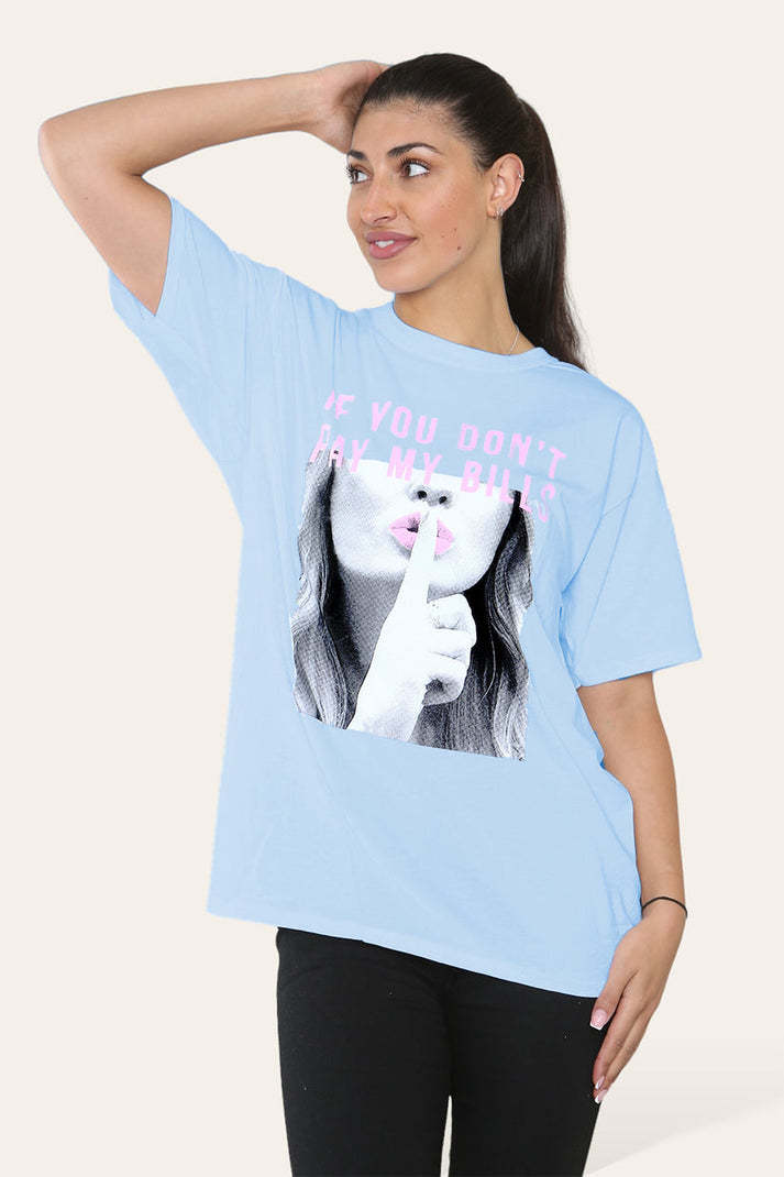 Ladies Printed Short Sleeve T-Shirt Top