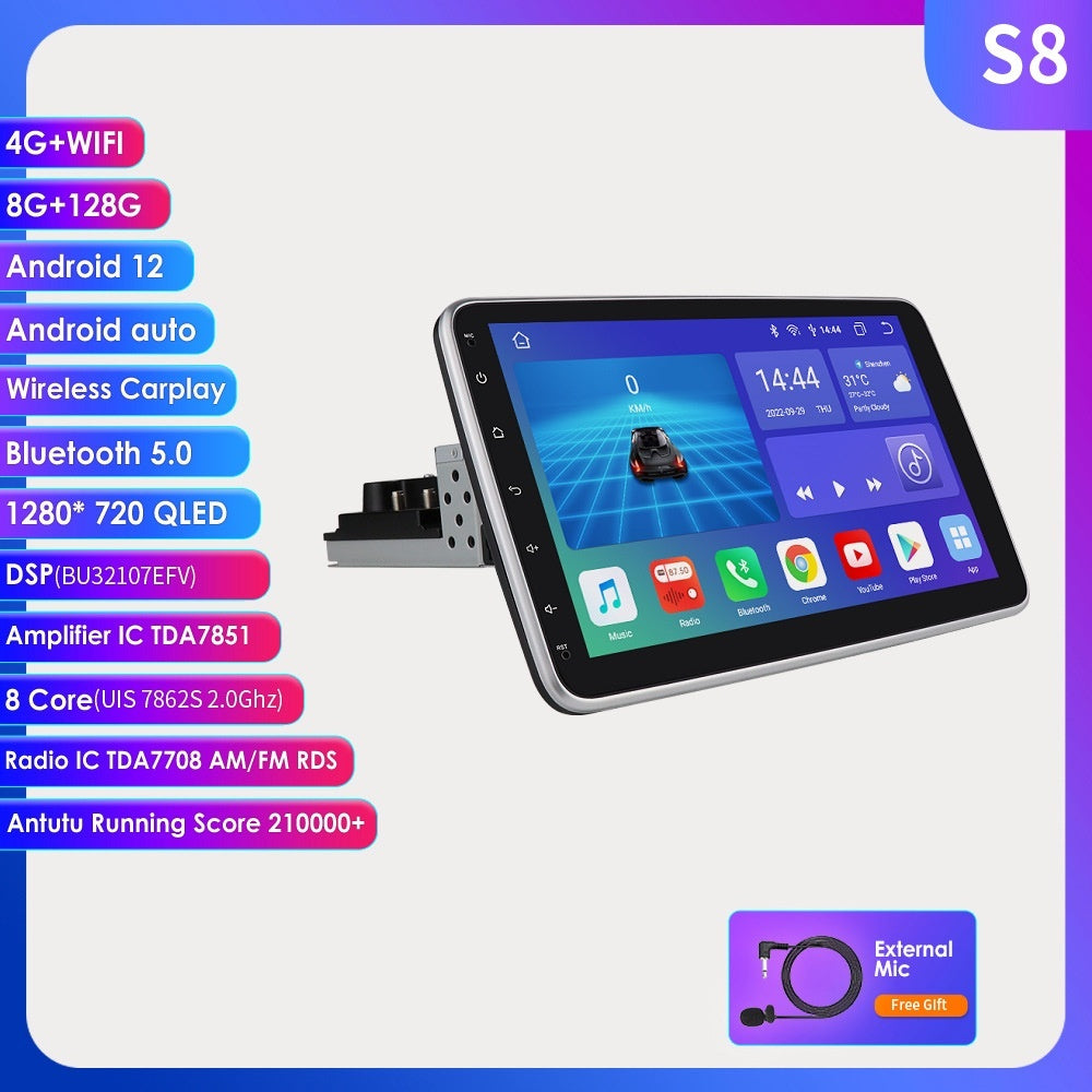 Máquina de navegación todo en uno para coche Android de pantalla grande de 101 pulgadas, muñeco de cabeza giratoria universal con temblor