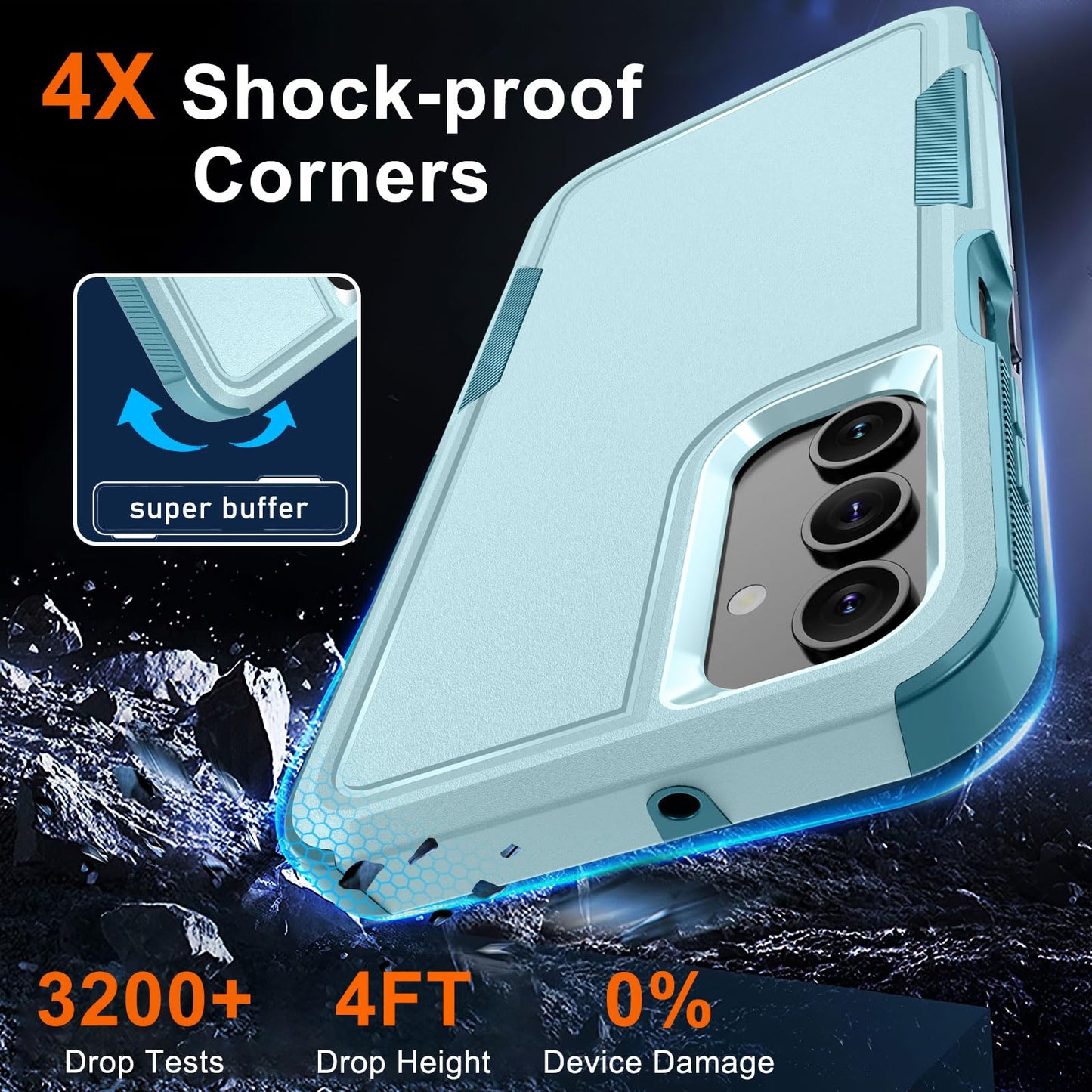 Samsung Galaxy A15 5G Heavy Duty Rugged Case - Full Body Shockproof Protective Cover