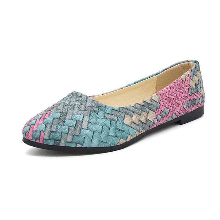 Zapatos de mujer Zapatos de verano estilo Wanwan Zapatos planos de corte bajo Zapatos de abuela Bombas rojas de red para mujer Zapatos de mujer sin cordones Lazy Doug