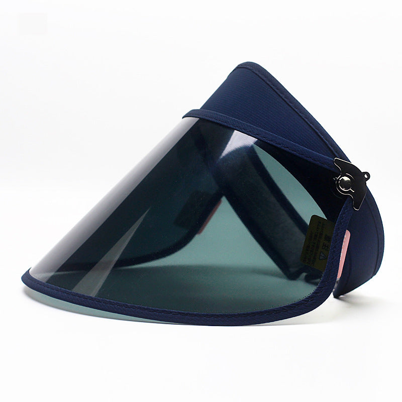 Casquette de cyclisme électrique Chapeau de soleil creux pour adulte Chapeau de soleil coréen avec lentille en plastique
