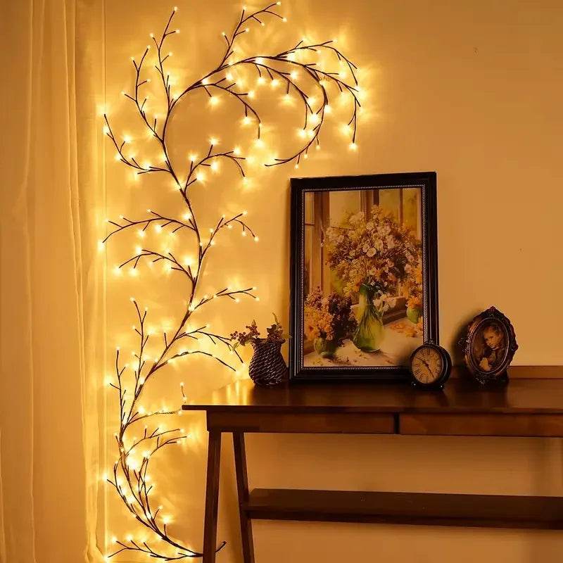 USB Powered 72LED/96LED Tree Branch Lamp – Willow Vine Lights for DIY Home & Festive Decoration