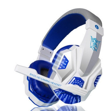 Casque de jeu Pu mind pc780 noir bleu pour ordinateur, casque d'écoute YY avec micro, lumières bleues et noires